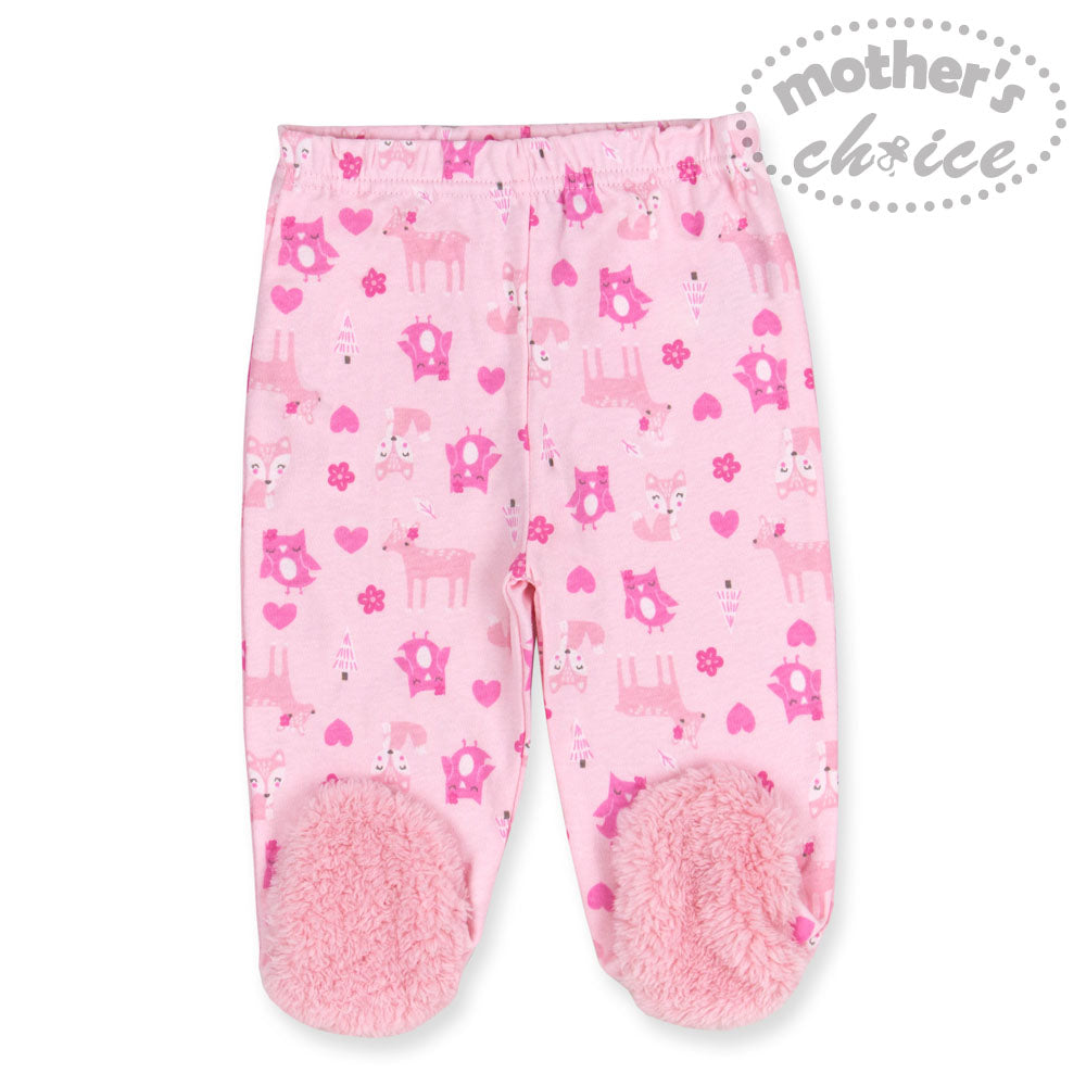 Mothers Choice Baby 3 Pcs Set Of Top, Pants & Hat White Pink