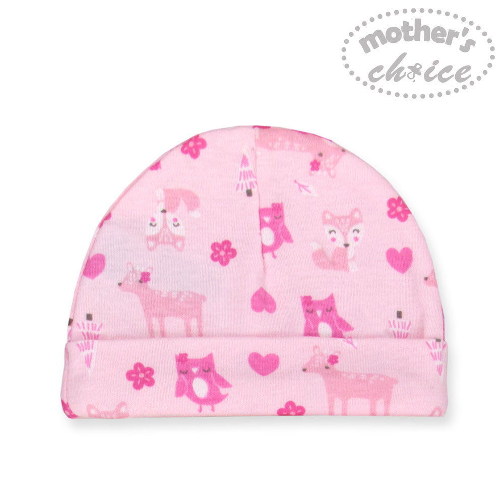 Mothers Choice Baby 3 Pcs Set Of Top, Pants & Hat White Pink