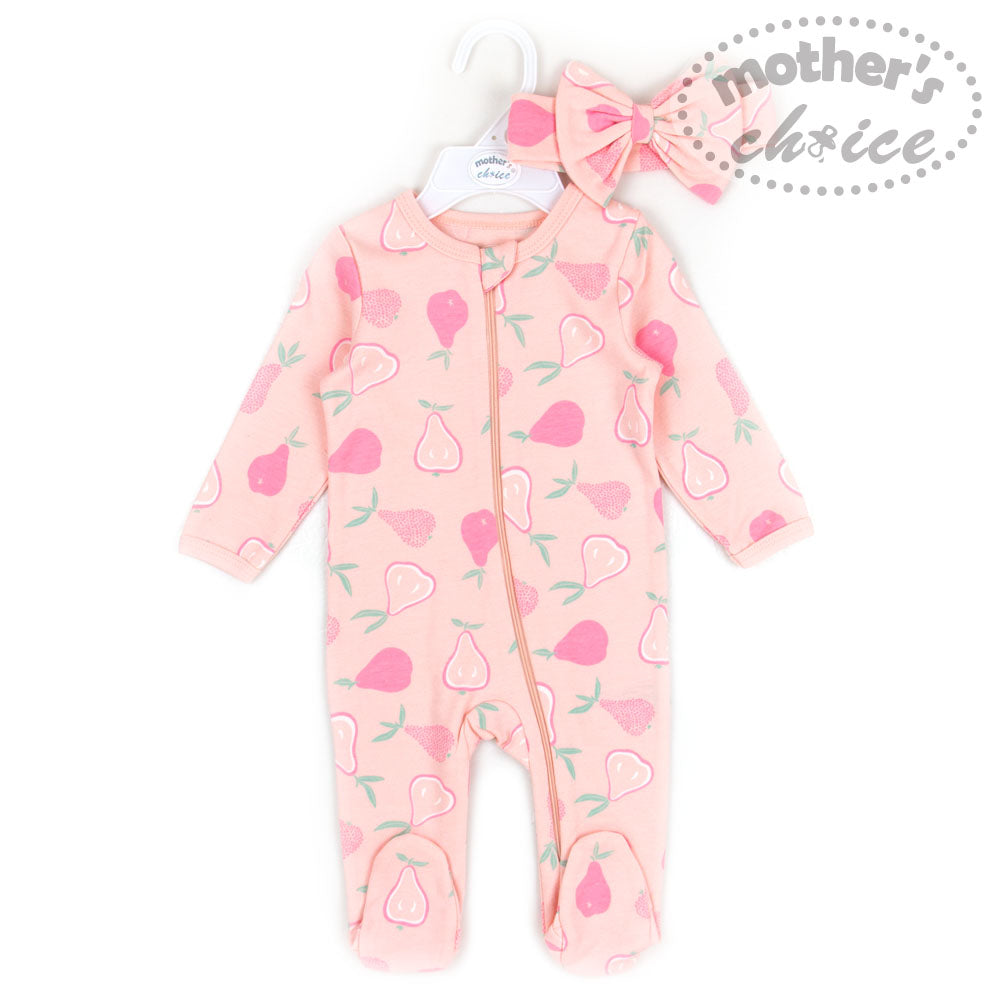 Mothers Choice Headband+Coverall - Pink