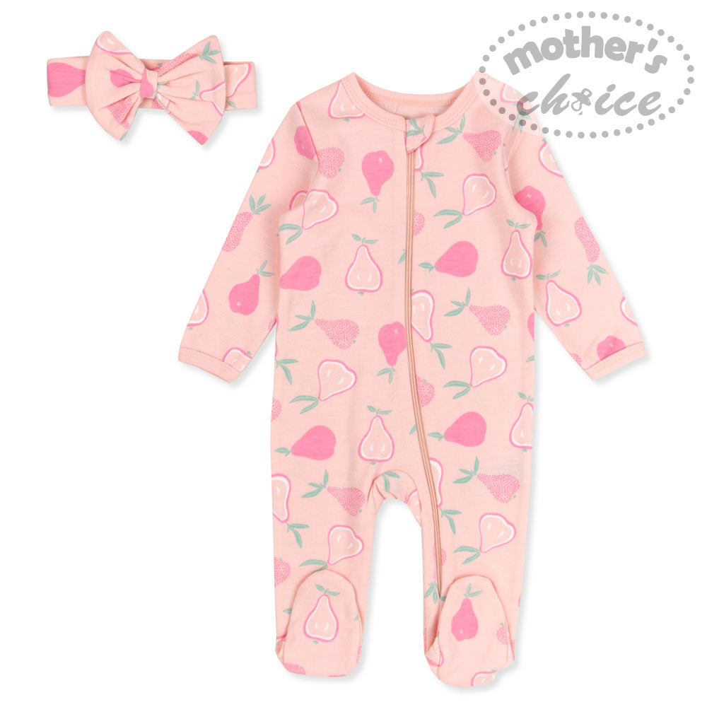Mothers Choice Headband+Coverall - Pink