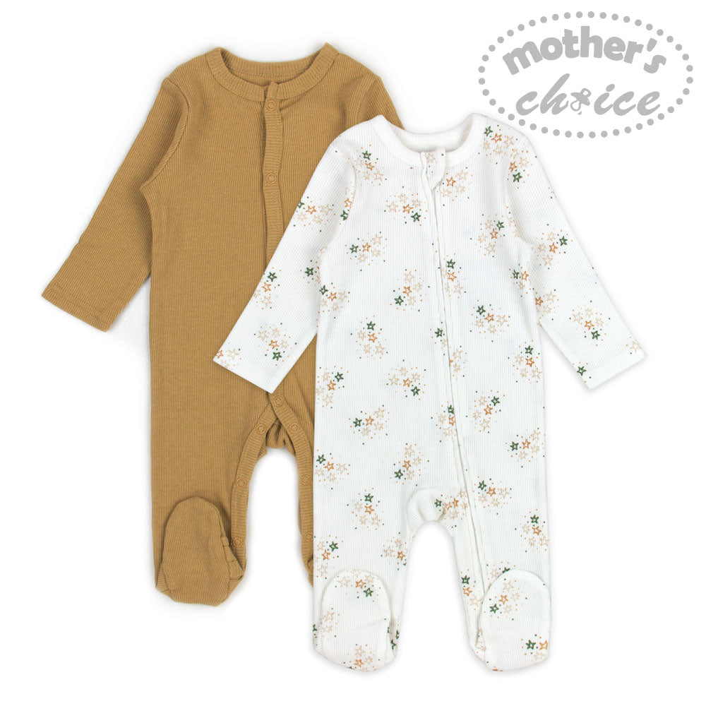 Mothers Choice 2Pk Coverall - White