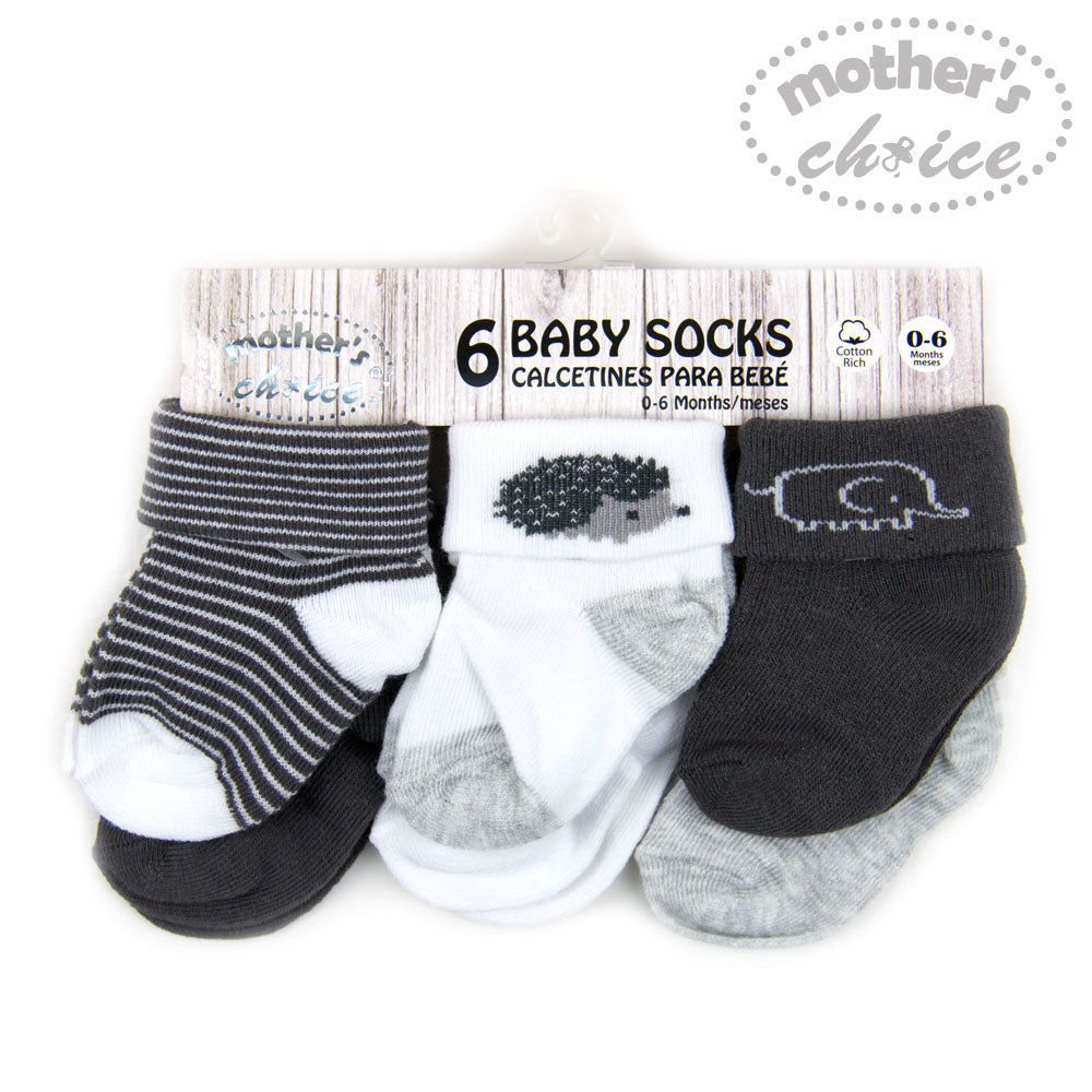 Mothers Choise Baby'S Turn Head 6 Pack Socks