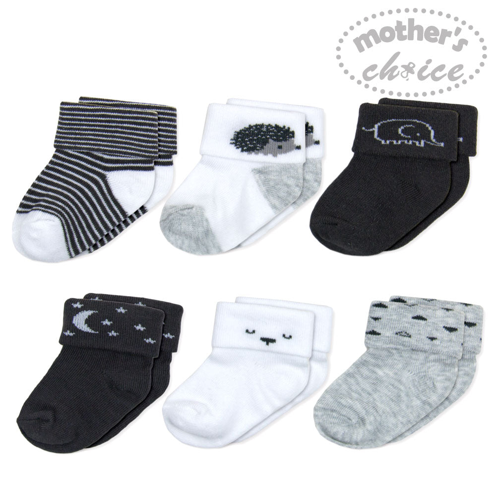 Mothers Choise Baby'S Turn Head 6 Pack Socks