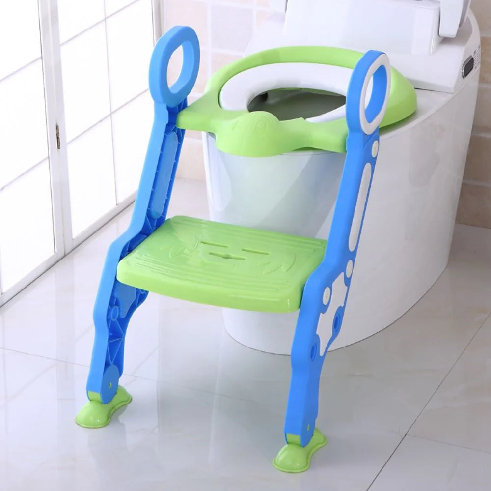 Little Angel Baby Potty Training Toilet Seat with Ladder Green