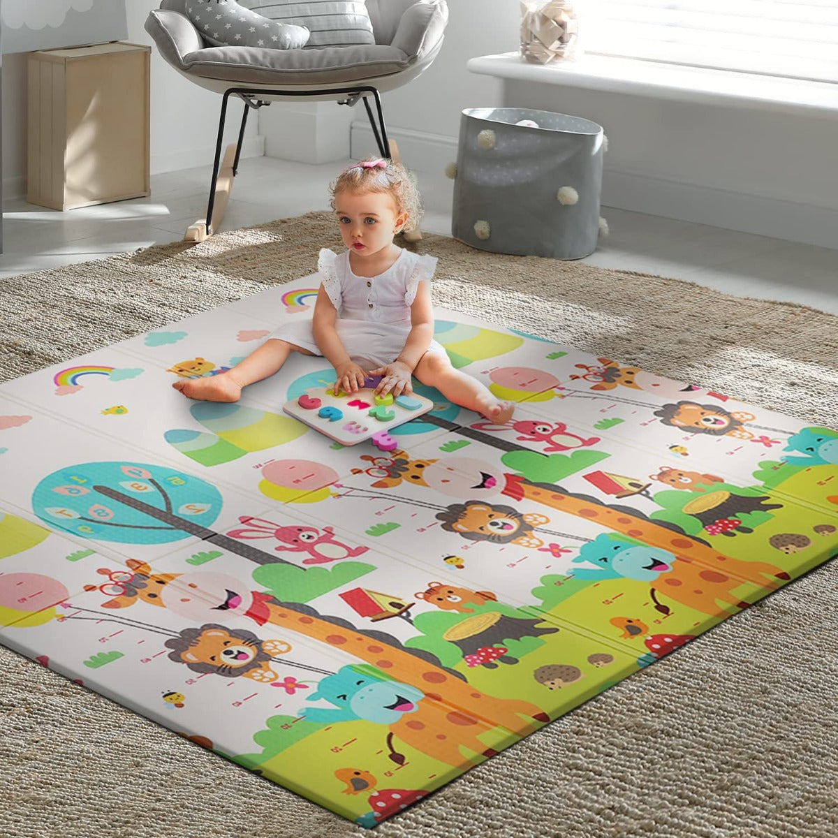 Little Angel Baby Playmat Zoo Animal Double Sided