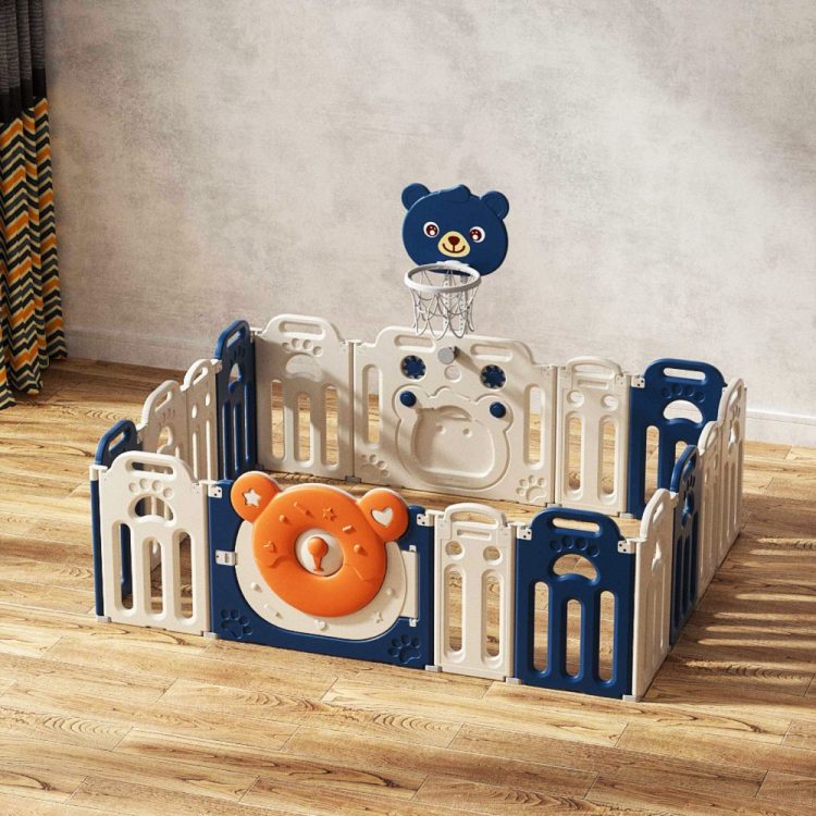 Little Angel Foldable Playpen Playard Blue