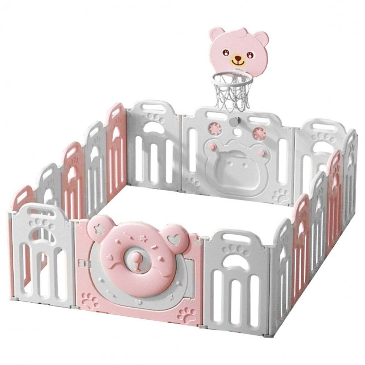 Little Angel Foldable Playpen Playard Pink