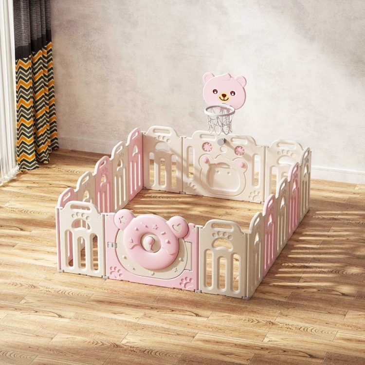 Little Angel Foldable Playpen Playard Pink