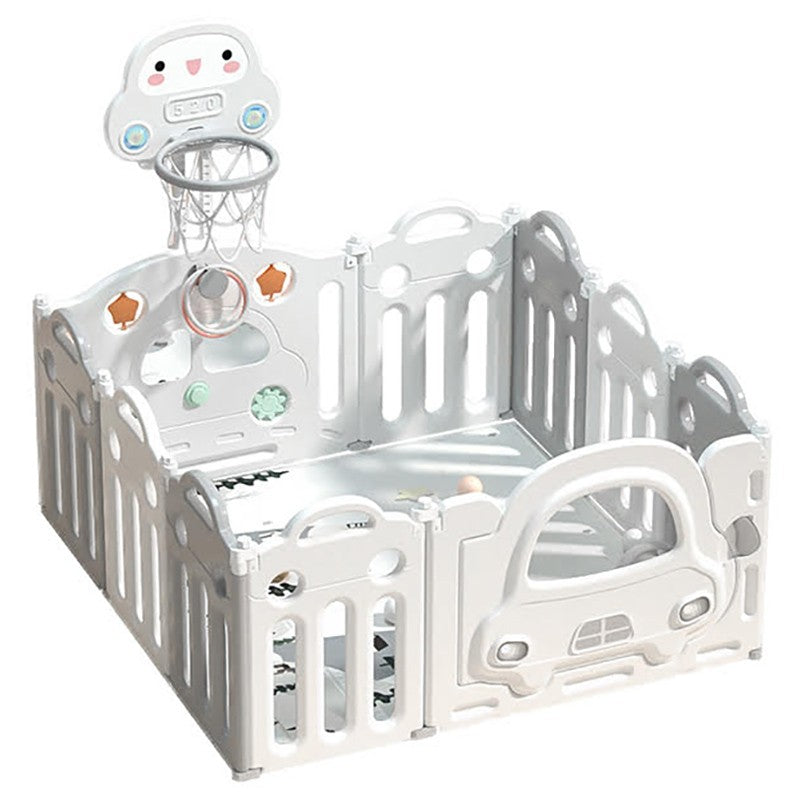 Little Angel Foldable Play Yard Play Pen White & Grey