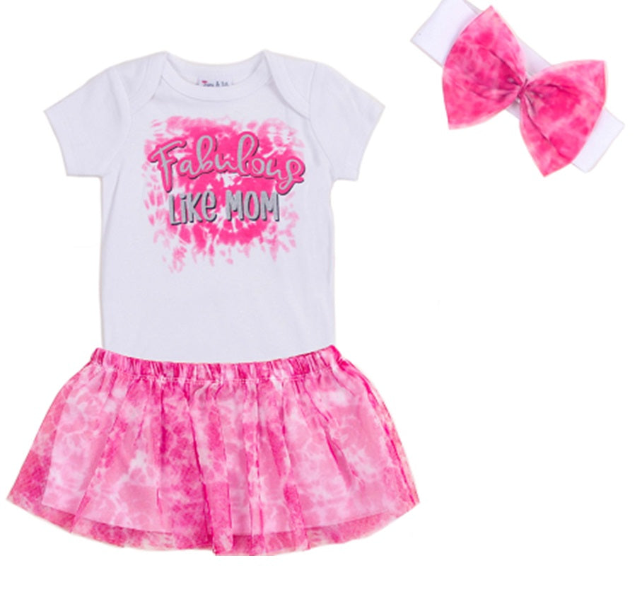3 Pc Set Of Bodysuit, Tutu Skirt And Hairband