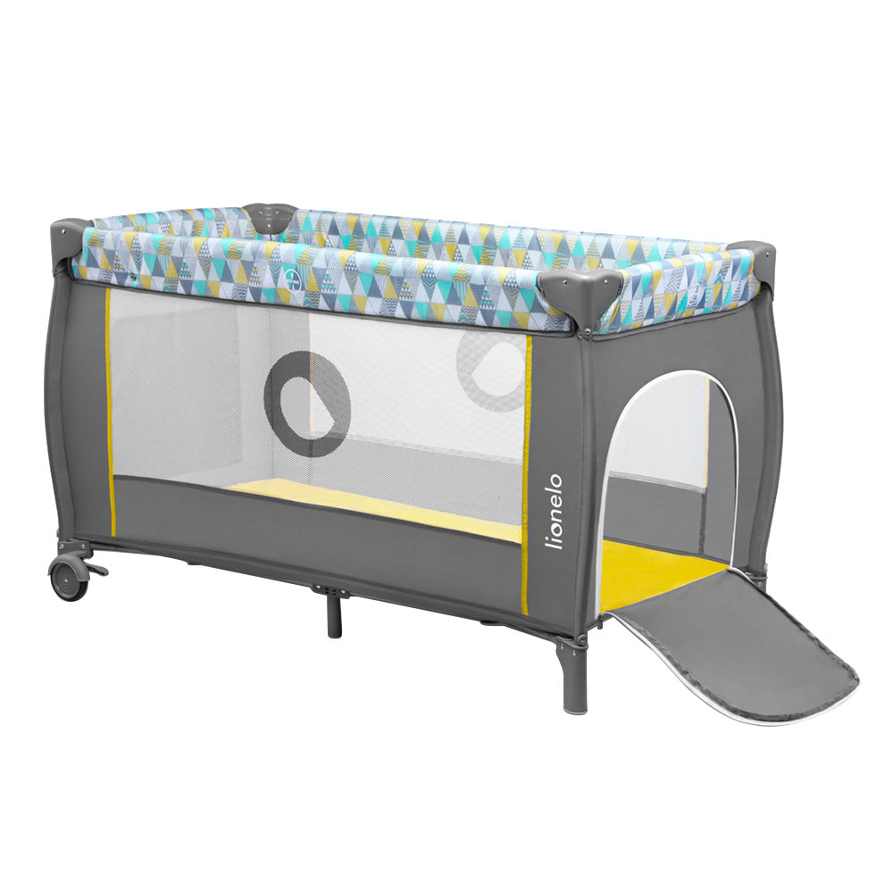 Lionelo Sven Plus 2 In 1 Travel Bed Playpen Yellow