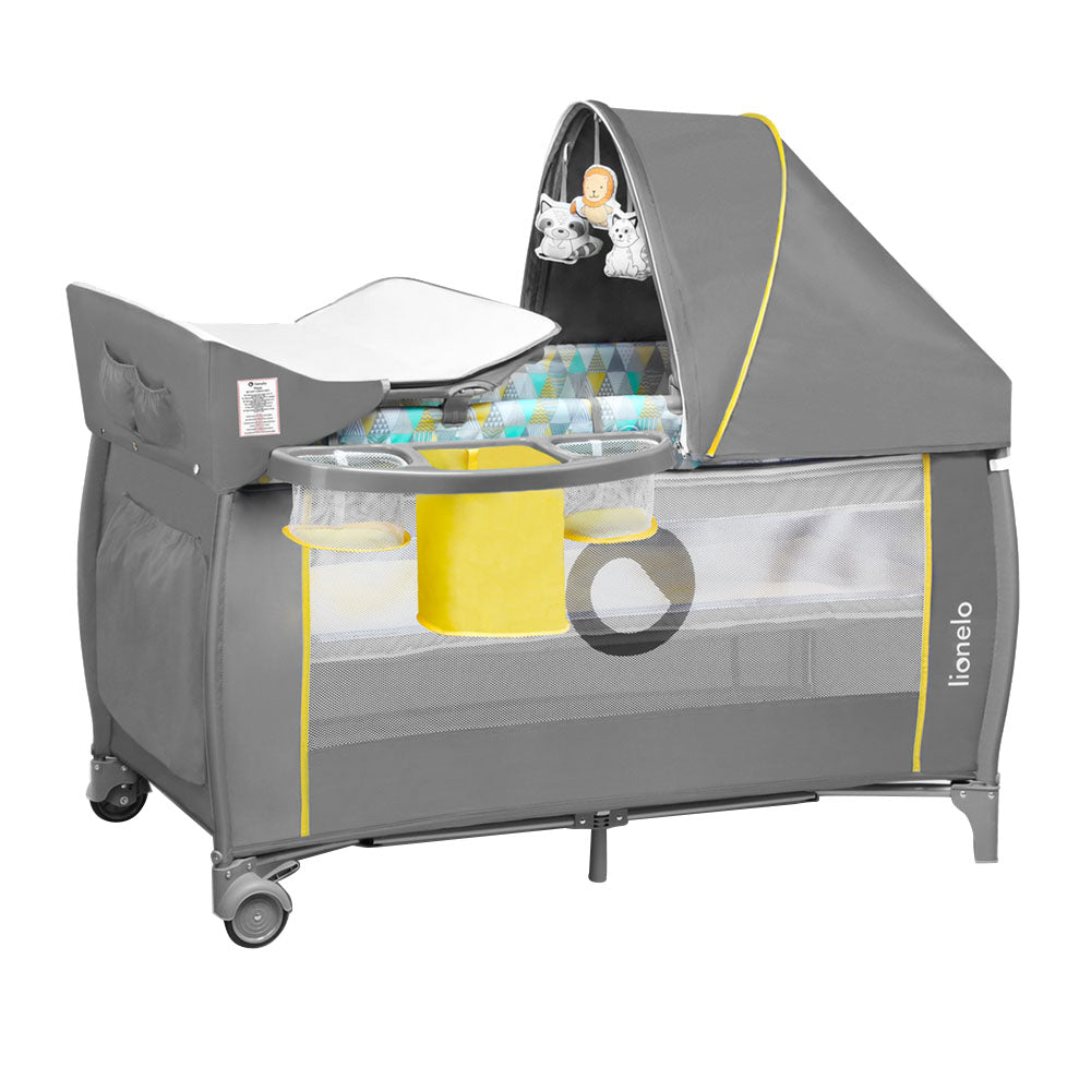 Lionelo Sven Plus 2 In 1 Travel Bed Playpen Yellow