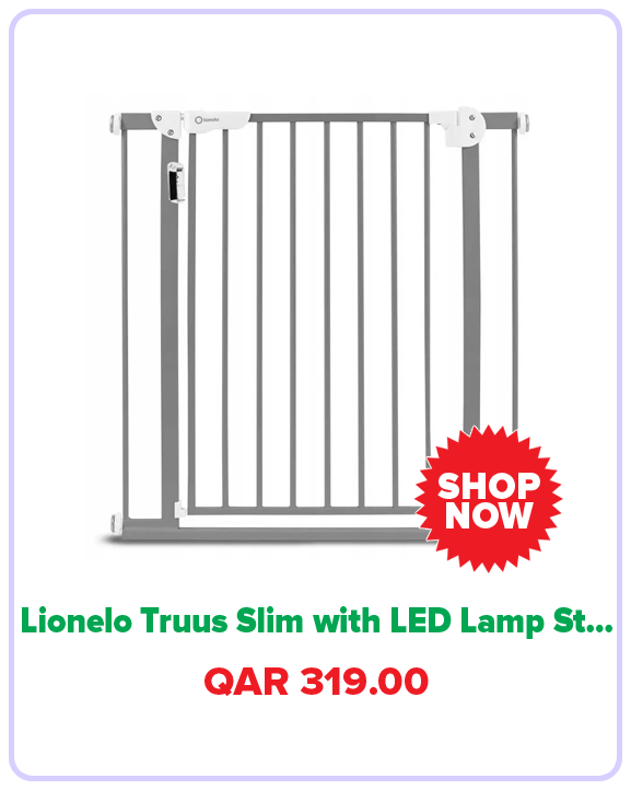 Lionelo Truus Slim with LED Lamp Stair Safety Gate Grey
