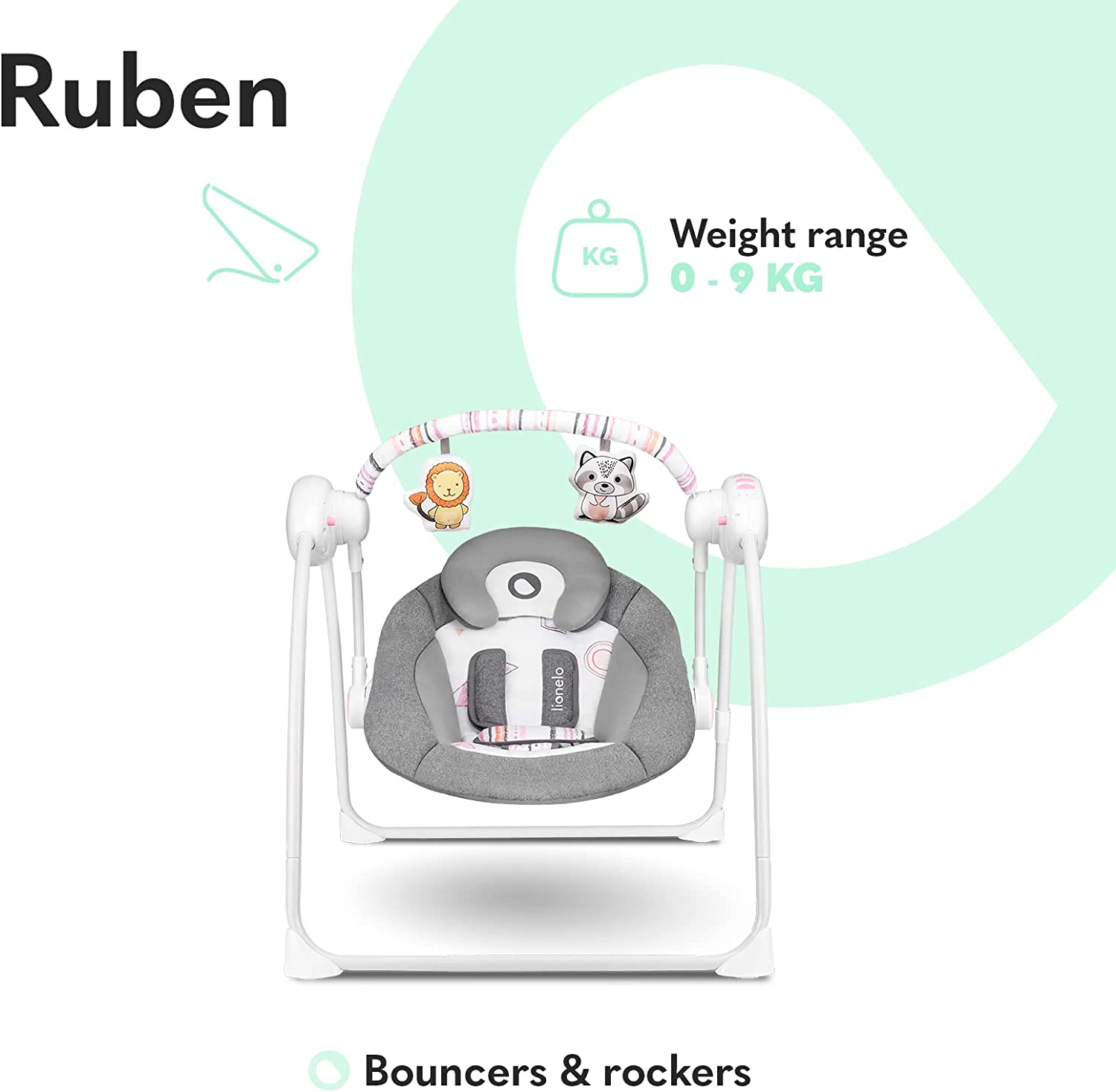 Lionelo Ruben Swinging Chair Stone Grey Rose