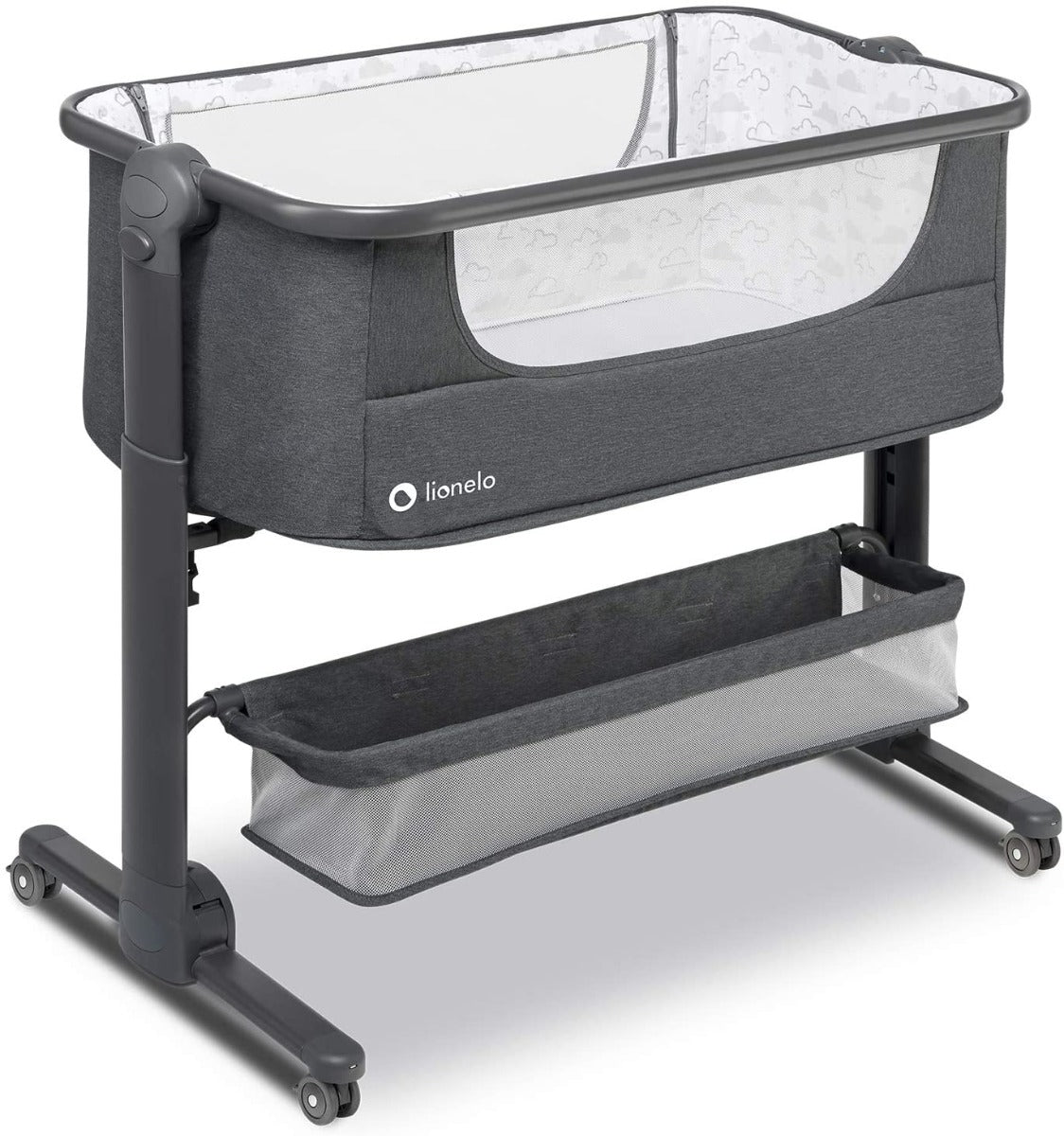 Lionelo Timon 3 In 1  Bedside Cot Standalone Travel Bed With Mattress  Grey