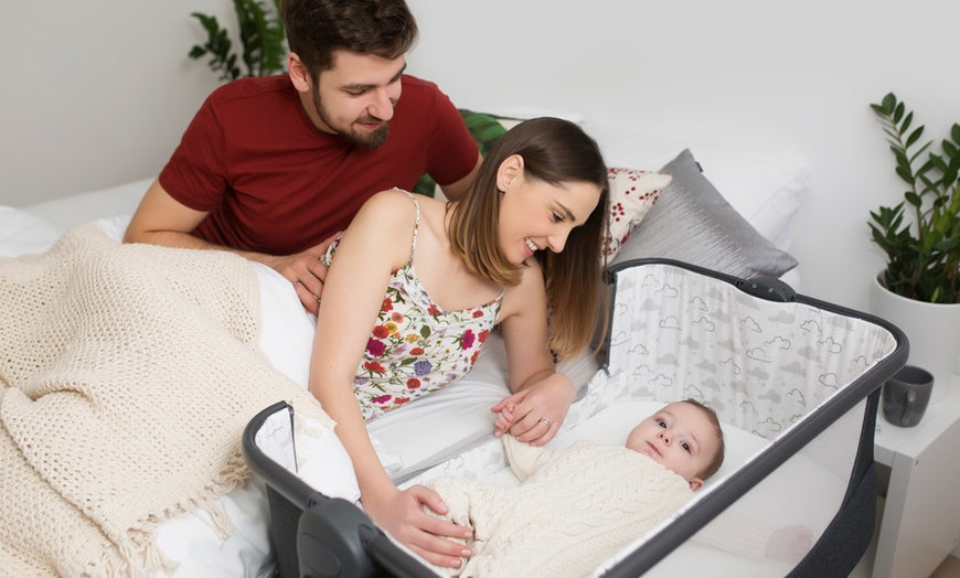 Lionelo Timon 3 In 1  Bedside Cot Standalone Travel Bed With Mattress  Grey