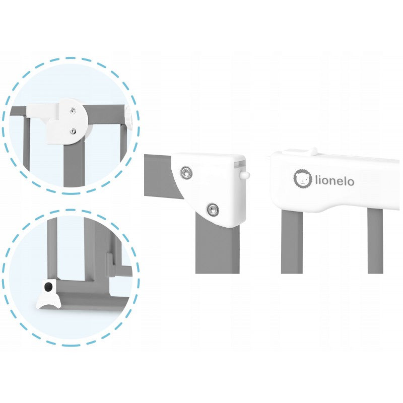 Lionelo Truus Slim with LED Lamp Stair Safety Gate Grey