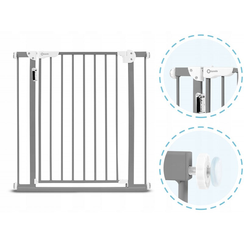 Lionelo Truus Slim with LED Lamp Stair Safety Gate Grey
