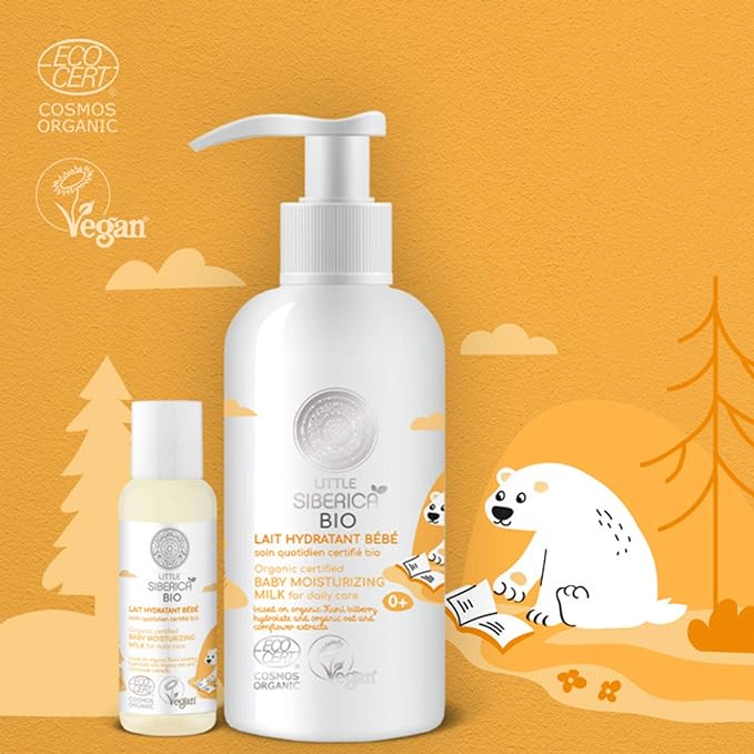 Little Siberica Organic certified Baby Moisturizing Milk for daily care 250ml