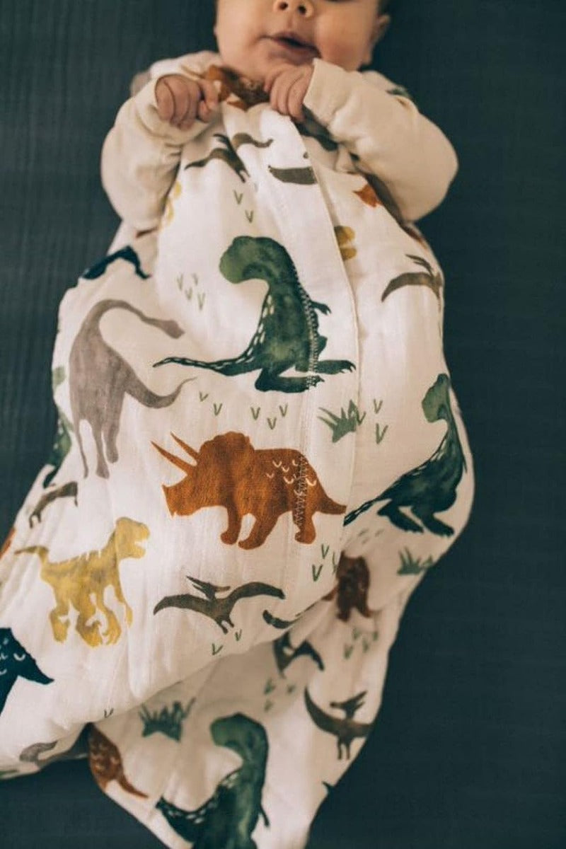 Little Unicorn Cotton Muslin Quilted Sleep Bag Medium Dino Friends