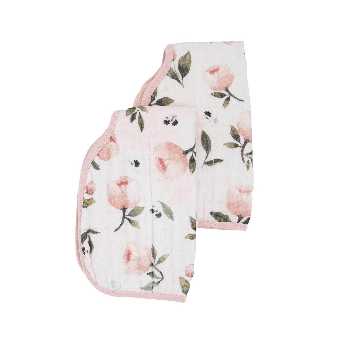 Little Unicorn Cotton Muslin Burp Cloth 2 Pack Watercolor Roses