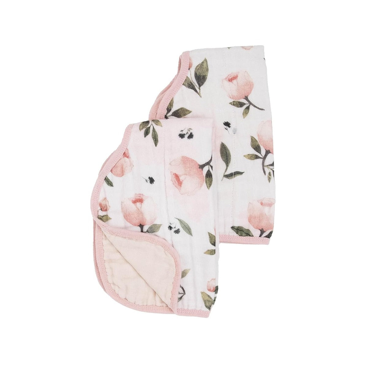 Little Unicorn Cotton Muslin Burp Cloth 2 Pack Watercolor Roses
