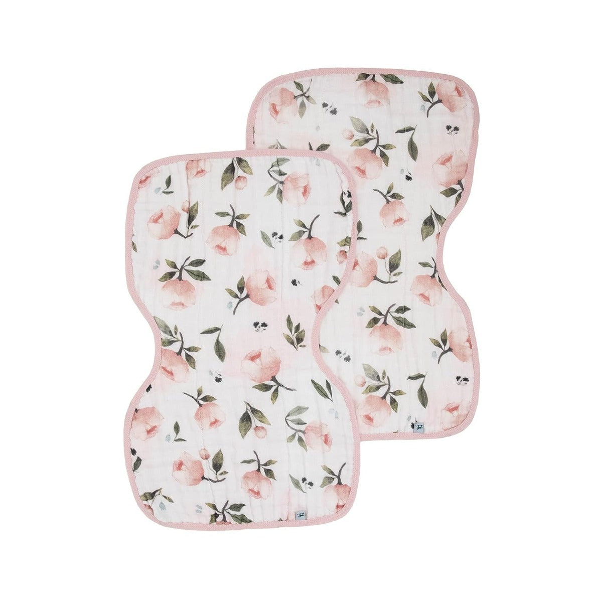 Little Unicorn Cotton Muslin Burp Cloth 2 Pack Watercolor Roses
