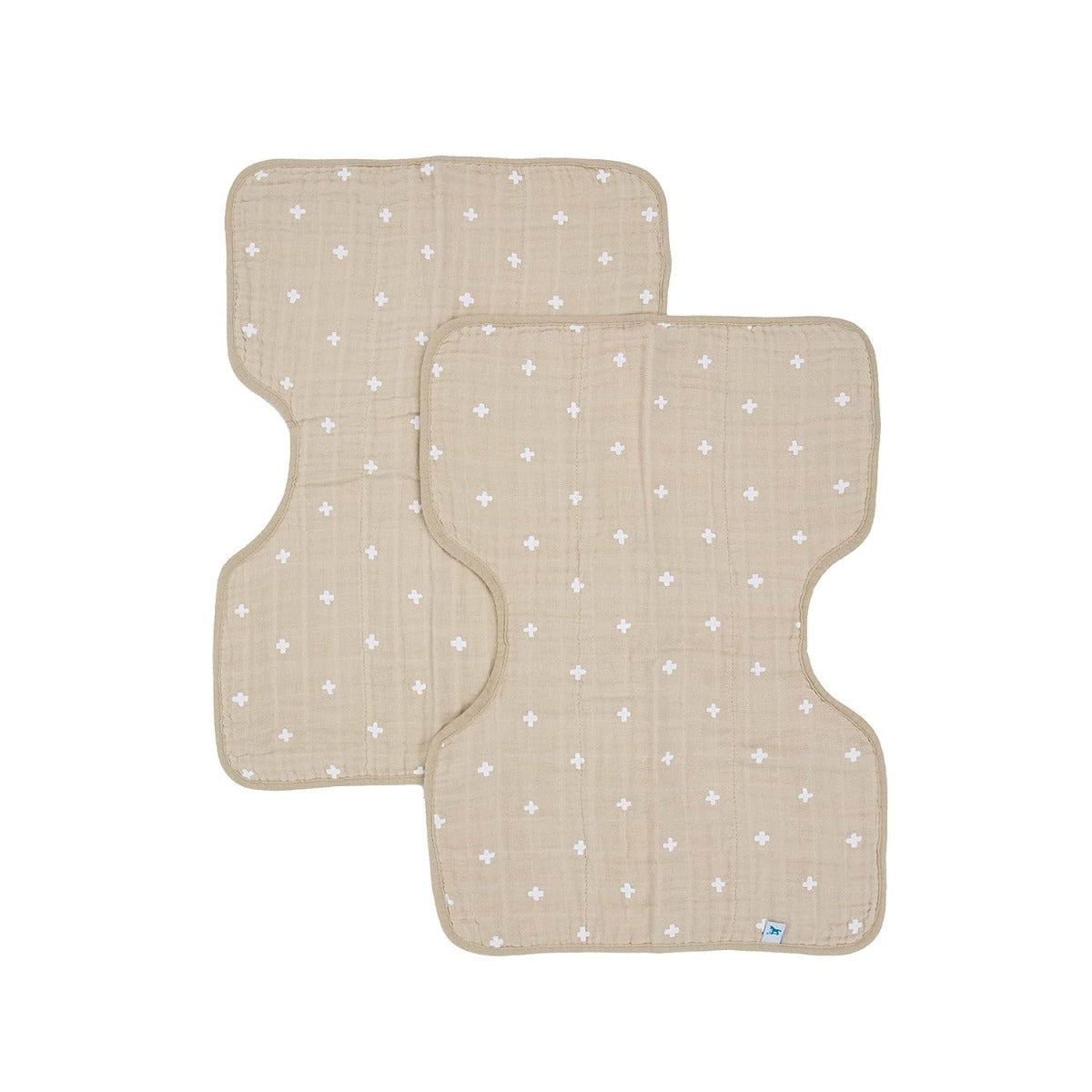 Little Unicorn Cotton Muslin Burp Cloth 2 Pack Taupe Cross