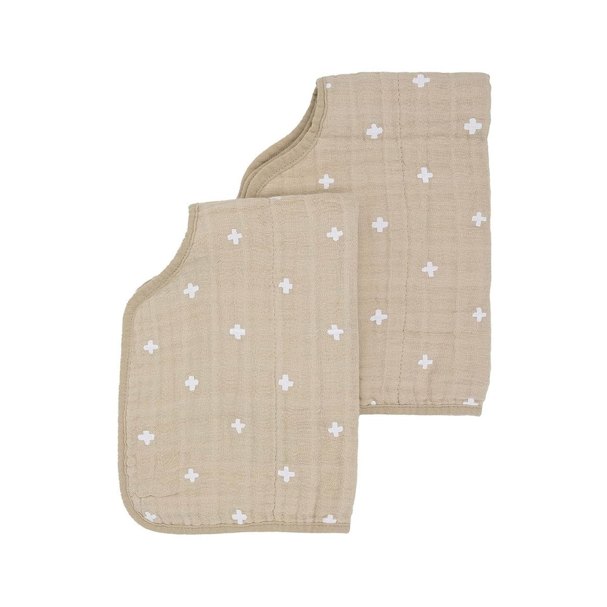Little Unicorn Cotton Muslin Burp Cloth 2 Pack Taupe Cross