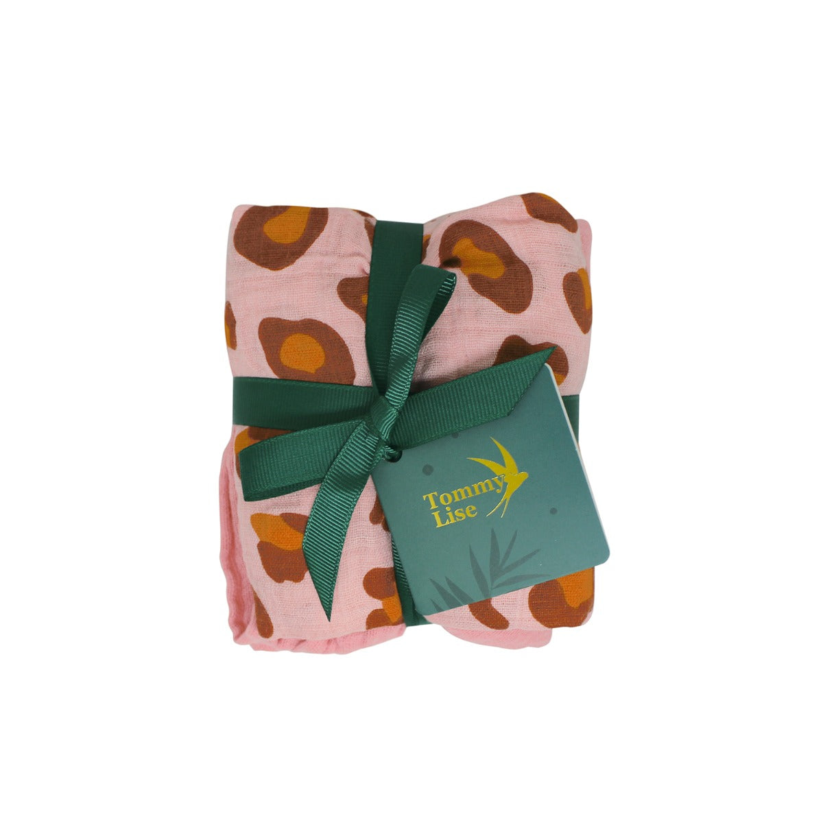 Tommy Lise Muslin Swaddle Set Coral Leopard(70X70Cm