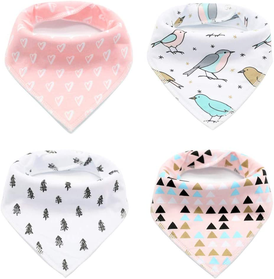 Little Story  Bandana Drool Bibs Set Of 4 Bird