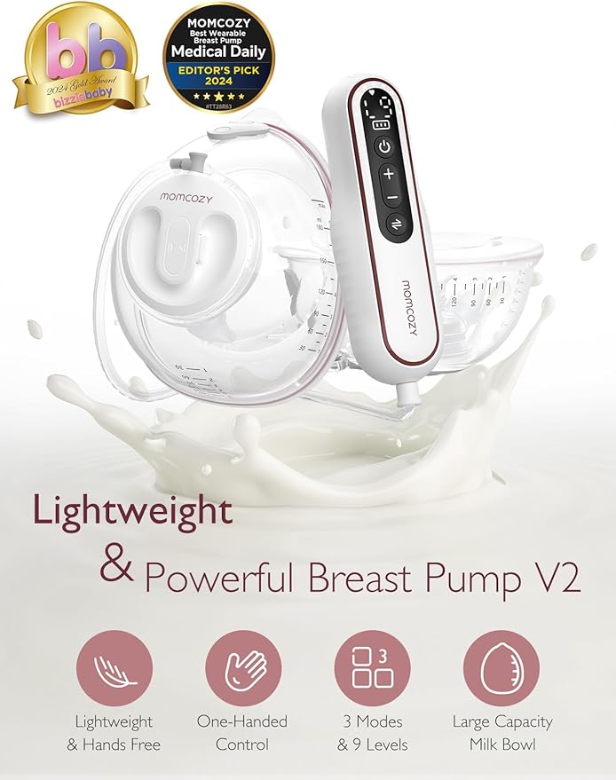 Momcozy Ultra Light Wearable Breast Pump Set V2 White