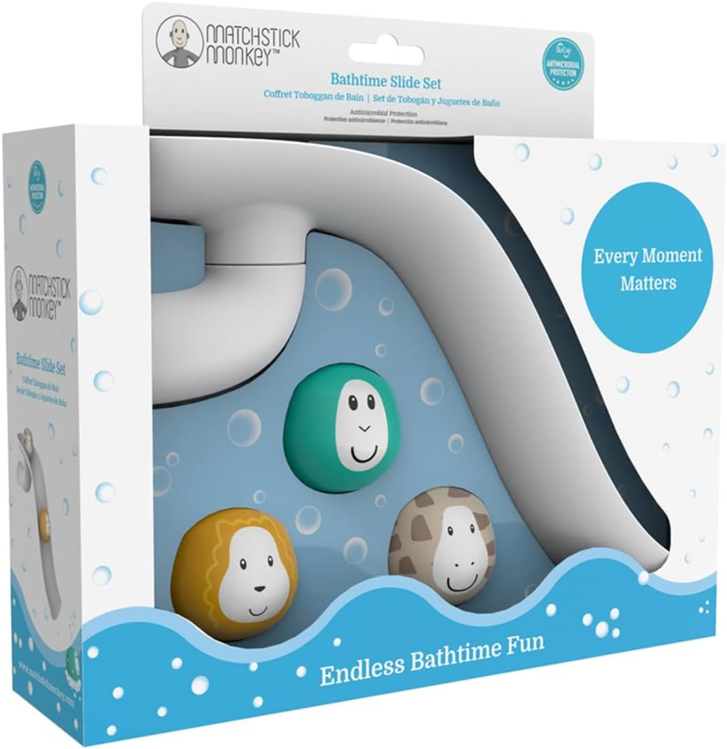 Matchstick Monkey Bathtime Slide Set White