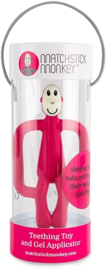 Matchstick Monkey Original Teether & Gel Applicator Silicone Rubine Red Monkey