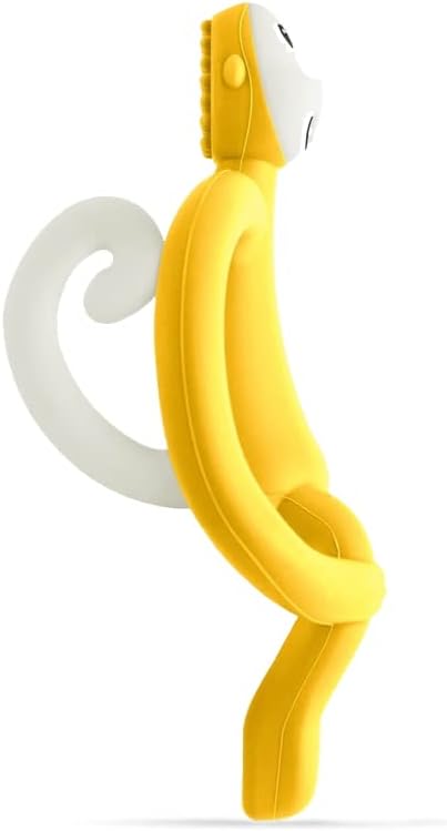 Matchstick Monkey Original Teether & Gel Applicator Silicone Rubine Yellow Monkey