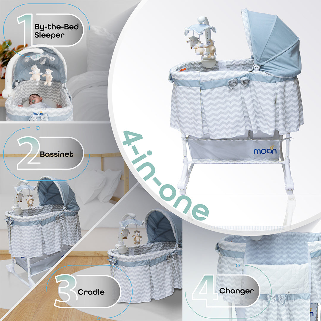 Buy Moon Soffy 4 In 1 Convertible Cradle Grey | Yallatoys.com