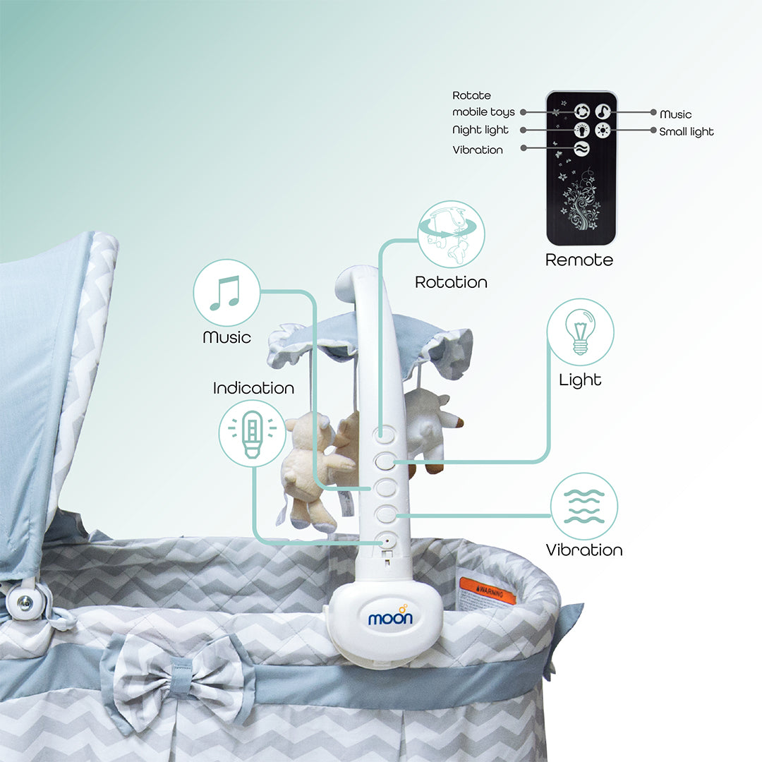 Buy Moon Soffy 4 In 1 Convertible Cradle Grey | Yallatoys.com