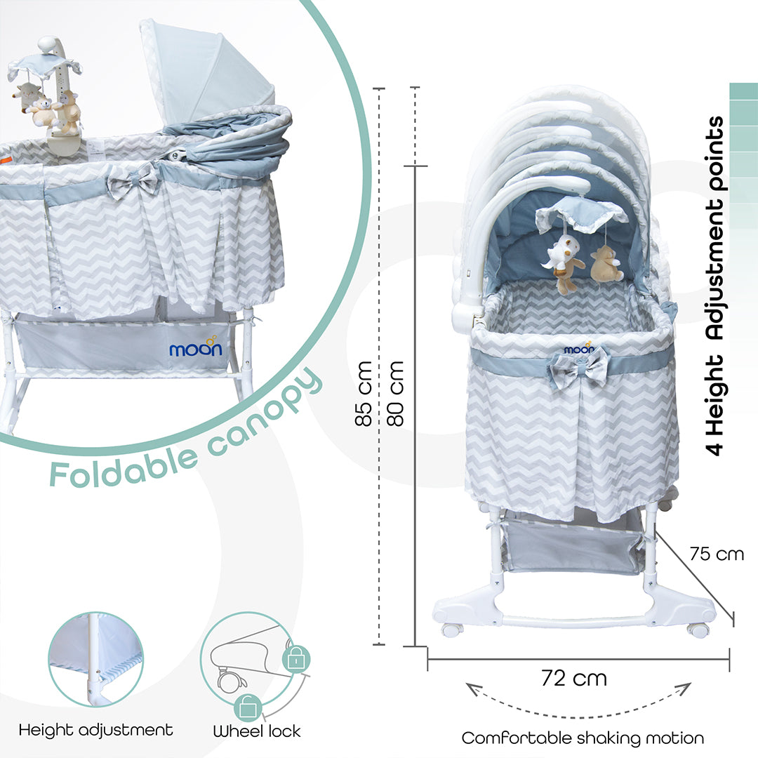Buy Moon Soffy 4 In 1 Convertible Cradle Grey | Yallatoys.com