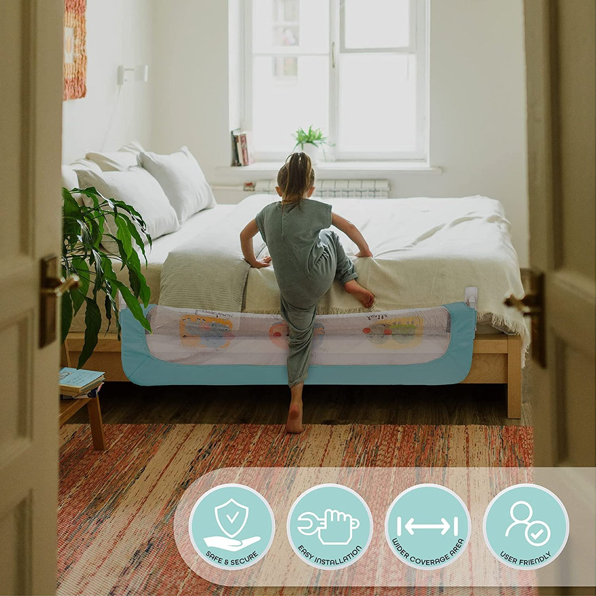 Moon Sequr Bed Rail Blue