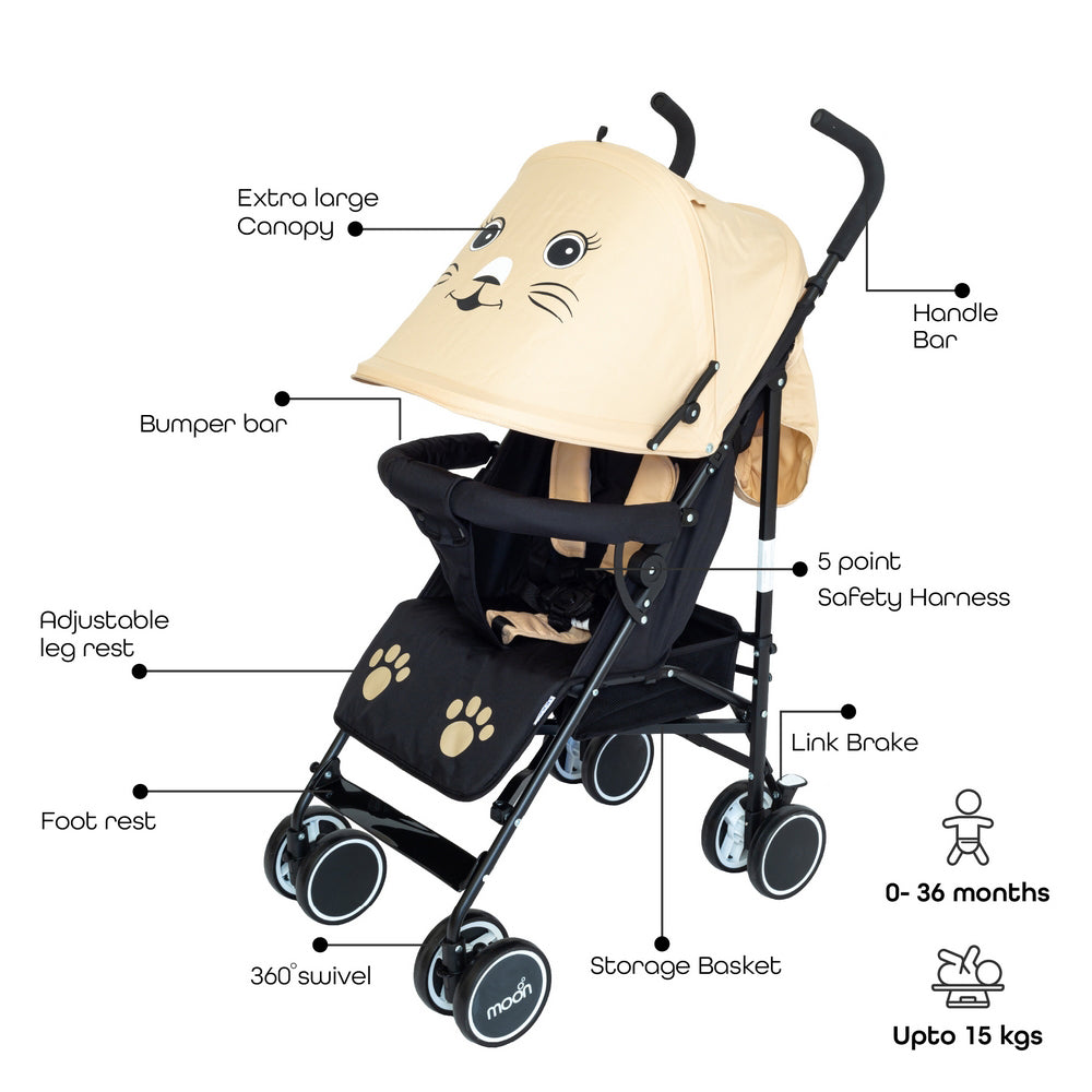 Buy Moon Safari Ultra Light Weight Character Stroller Cat | Yallatoys.com