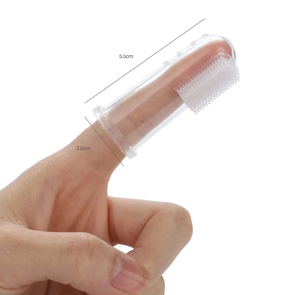 Moon Fingertip Baby Silicone Toothbrush With Soft Bristles For Infants  White