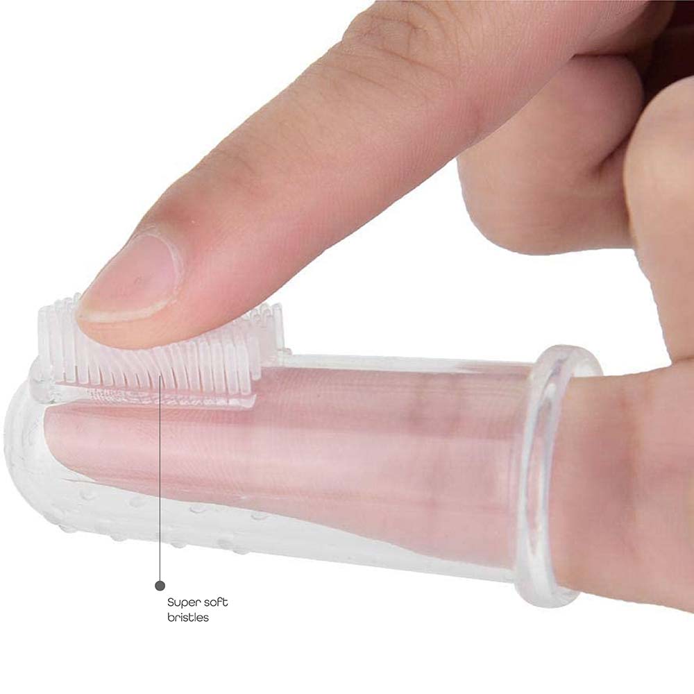 Moon Fingertip Baby Silicone Toothbrush With Soft Bristles For Infants  White