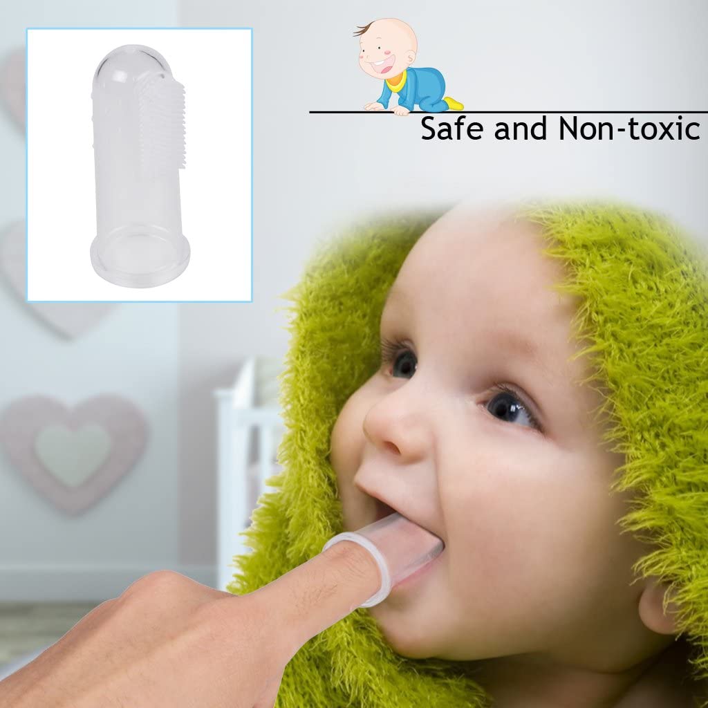 Moon Fingertip Baby Silicone Toothbrush With Soft Bristles For Infants  White