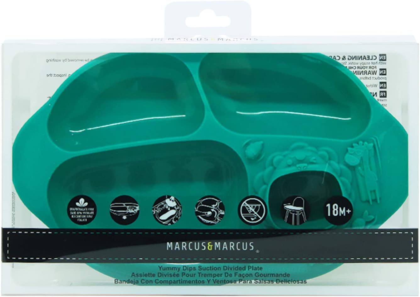 Marcus N Marcus  Yummy Dips Suction Divided Plate Ollie