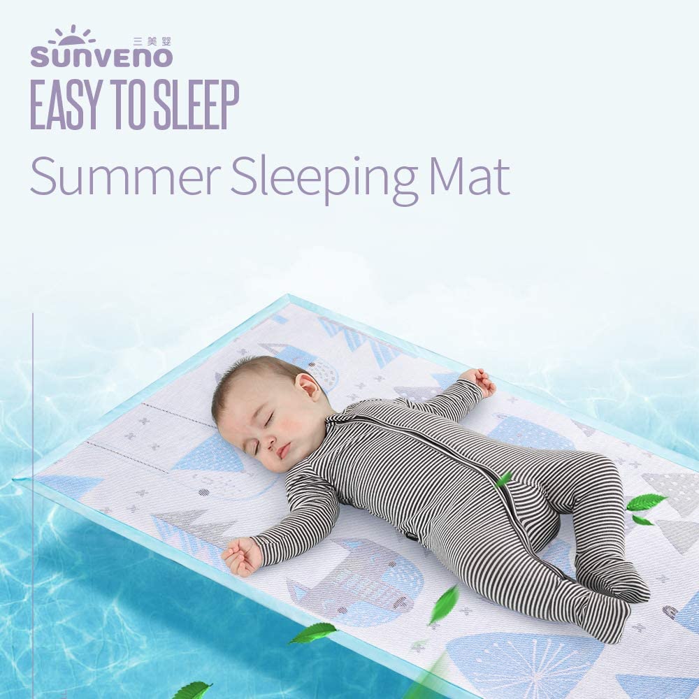 Sunveno Baby Mattress Protector Multipurpose Mat Blue L