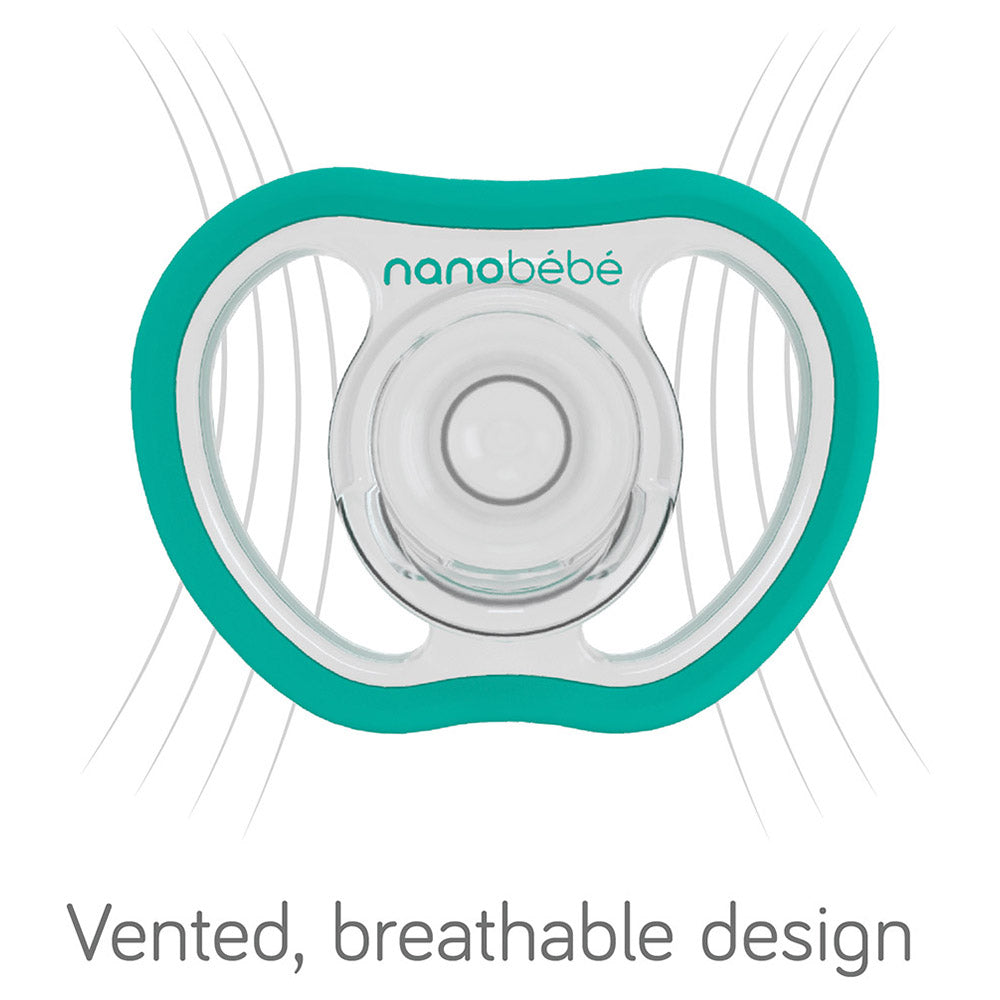 Nanobebe Flexy Pacifier 4 Pack     0 3M  Grey+Teal