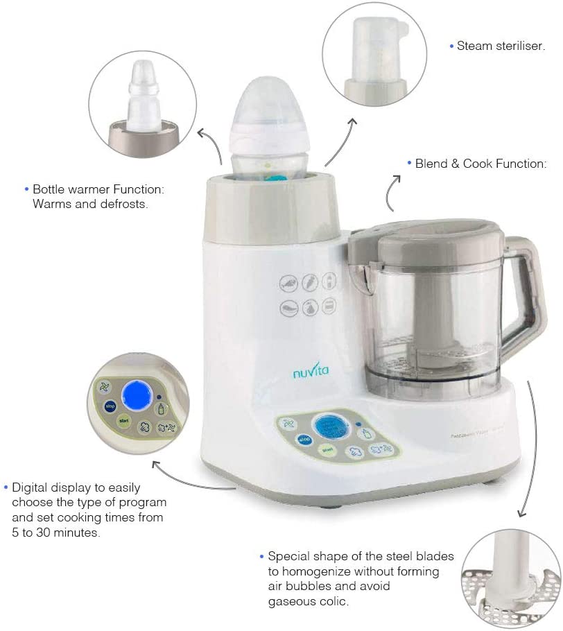 Nuvita Pappasana Vapor Combo 6 In 1. Food Processor  Steam Bottle Warmer  Sterilizer