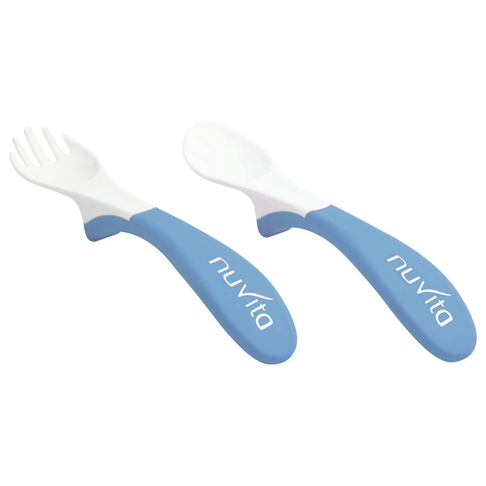 مجموعة نيفيتا ملعقة وشوكة بلاستيكية سهلة الأكل - 1