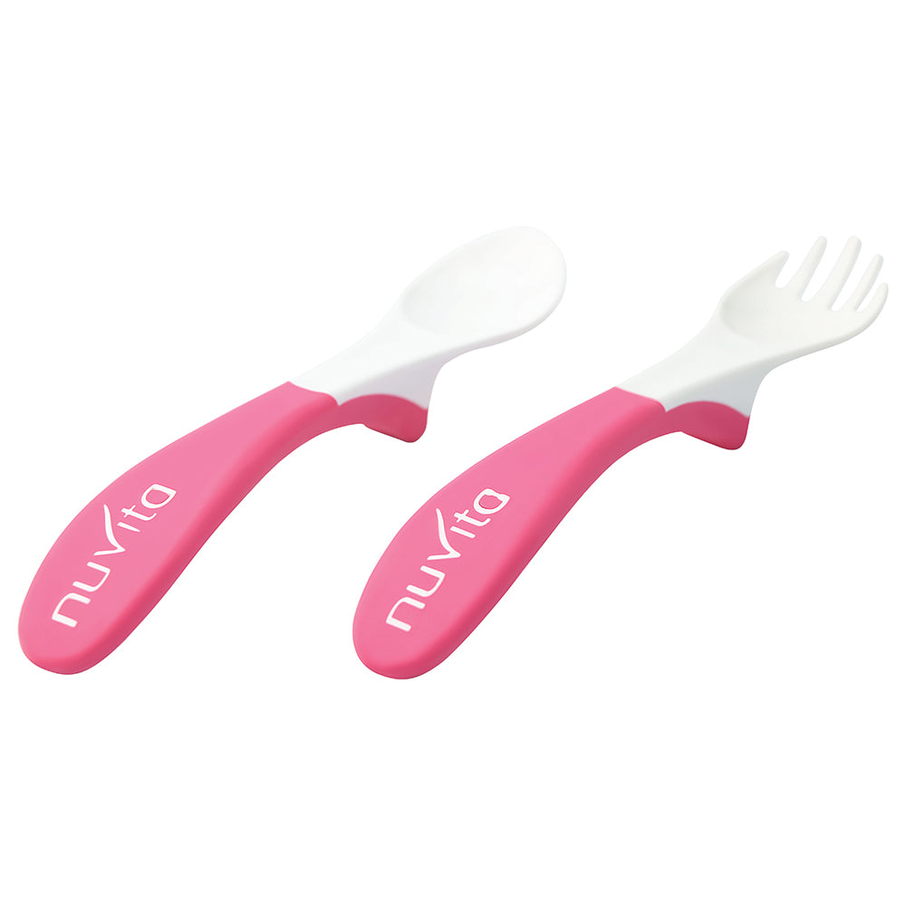 Nuvita Set Easy Eating Plastic Spoon And Fork - 2