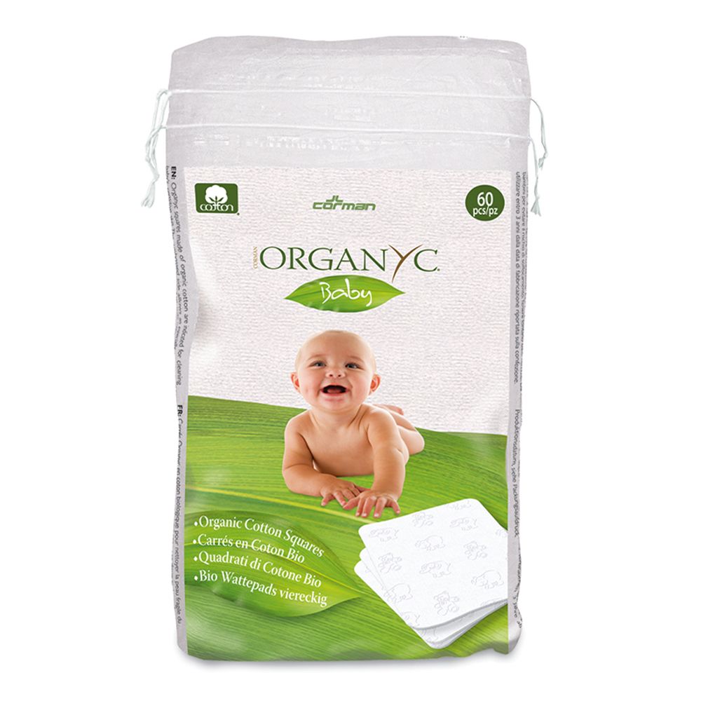 Organyc 100 Percent Organic Cotton Squares 60pcs